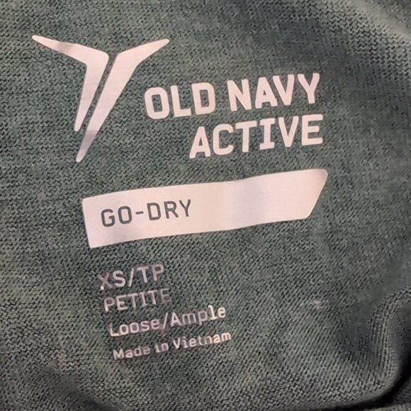 3/$20 Old Navy Active Go Dry Top Long Sleeve Teal Green Strappy Back Loose Fit - Picture 7 of 9